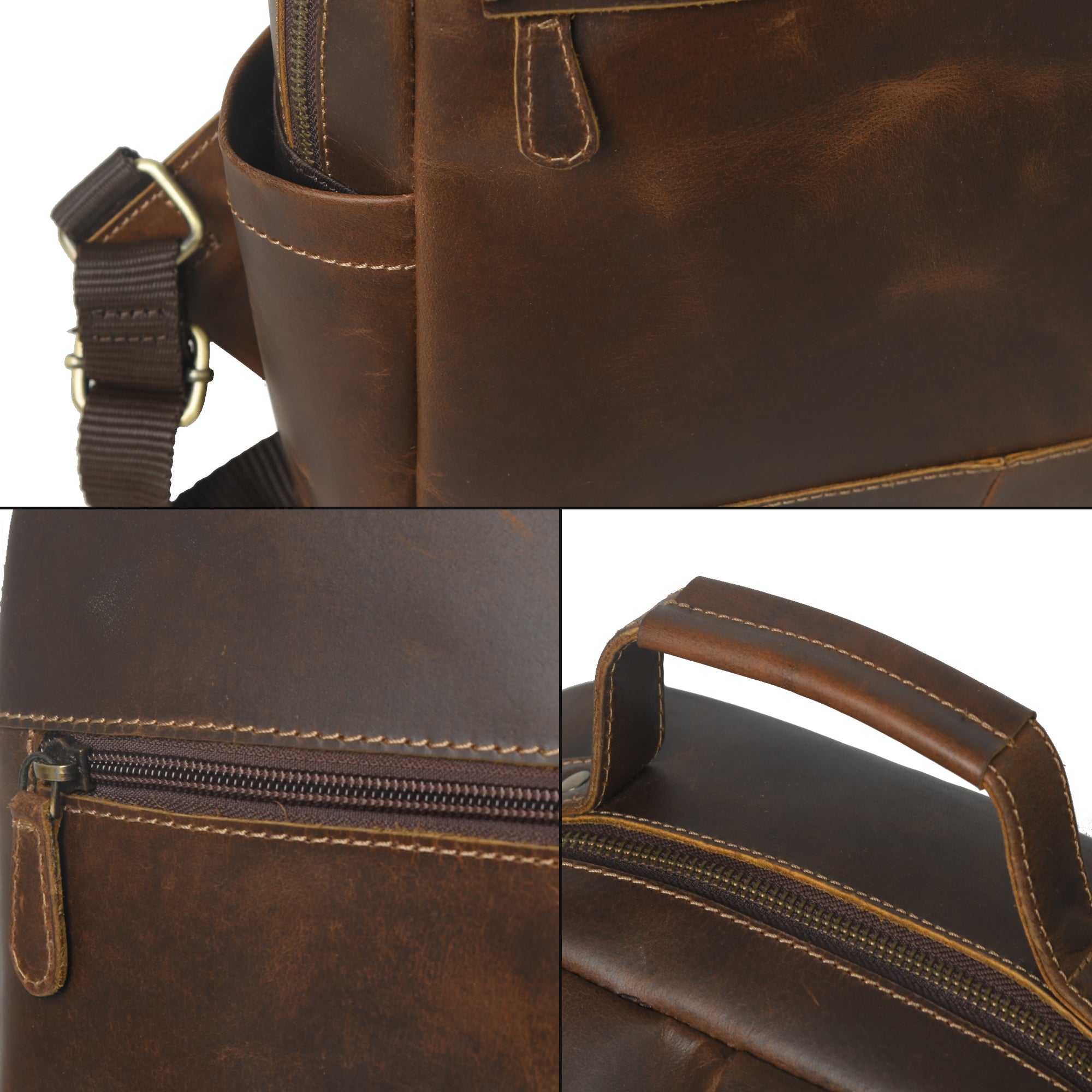 Unisex Buffalo Leather Backpack