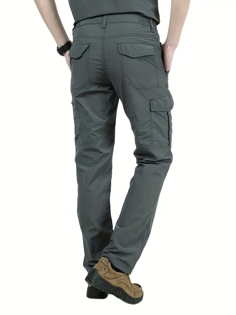 Men's Breathable Summer Casual Trousers with Multi-Pocket Design
