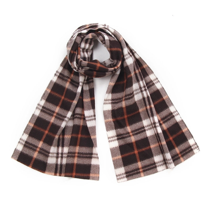 Autumn And Winter Warm Fleece-lined Special Offer Men's Children's Classic Black And White Plaid Scarf Gift Men's Scarf