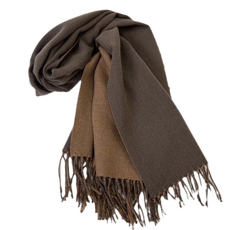New Scarf Autumn And Winter Popular Color Matching Cashmere High-grade Warm Shawl Student Fashion Scarf Female
