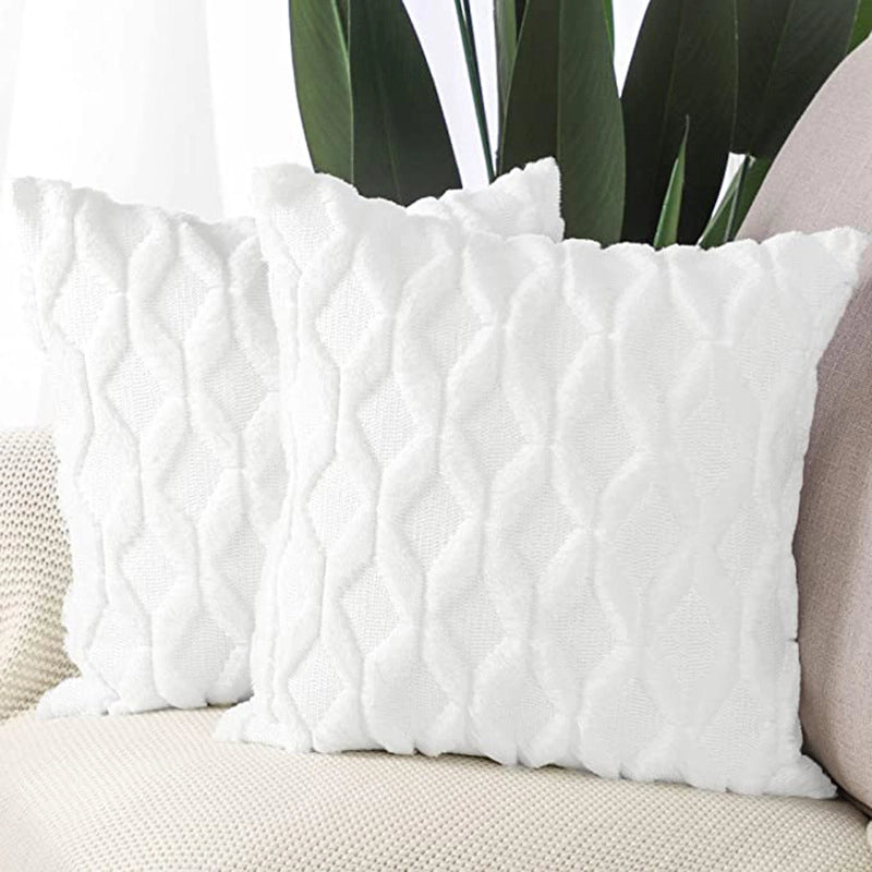 Fashion Solid Color Short Plush Pillow Cases Couch & Sofa Decor
