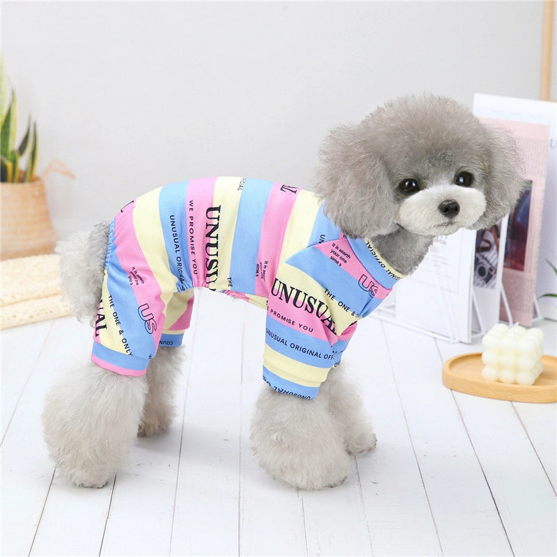 Dog Spring And Summer New  Home Clothes Teddy Bichon Small Dog Pajamas Four Legs Pet Home Clothes