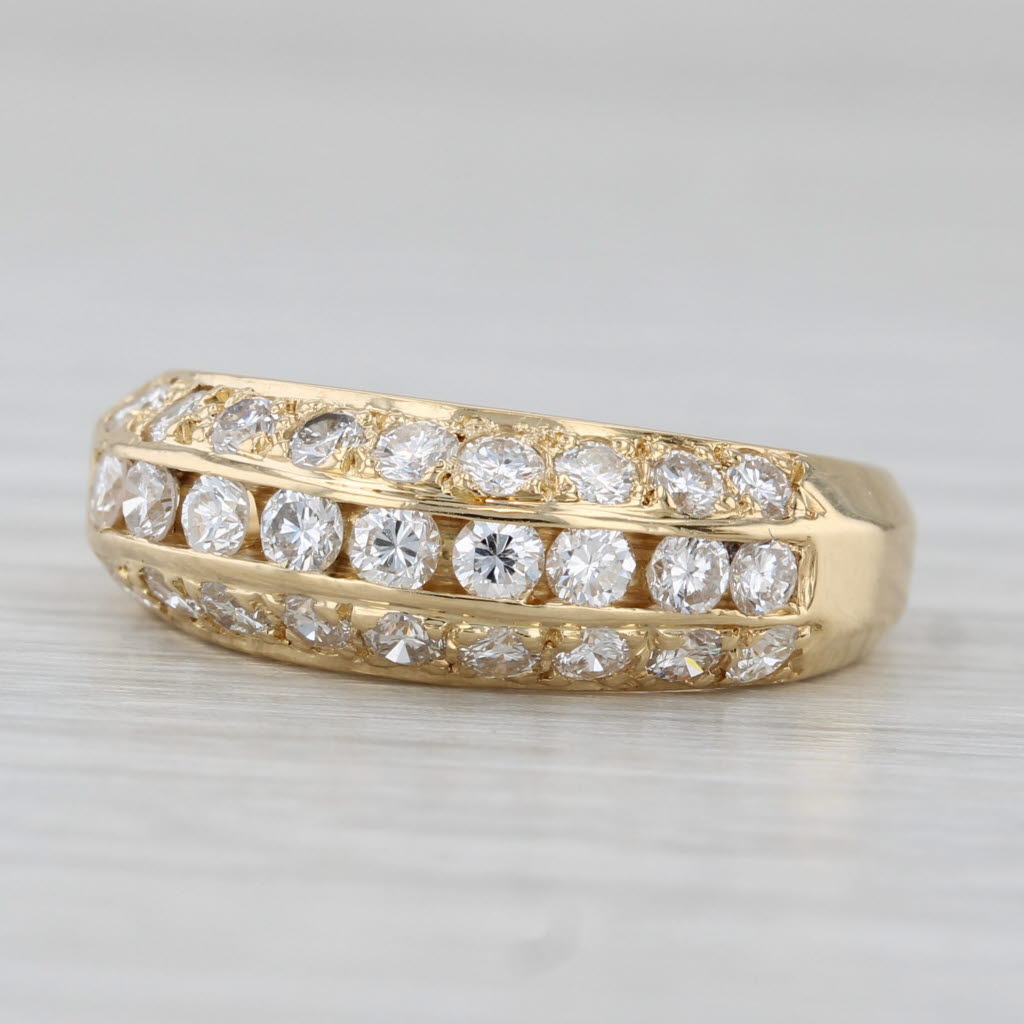 0.98ctw Diamond Wedding Band 18k Yellow Gold Size 6 Anniversary Ring