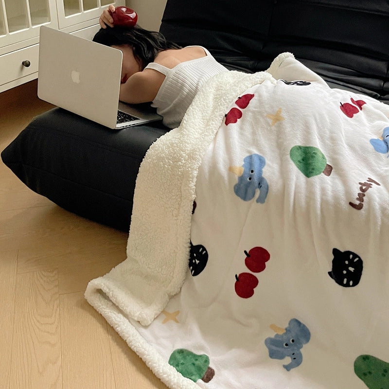 Halloween Cute Animal Pumpkin Fruit Fleece Blanket Bedding