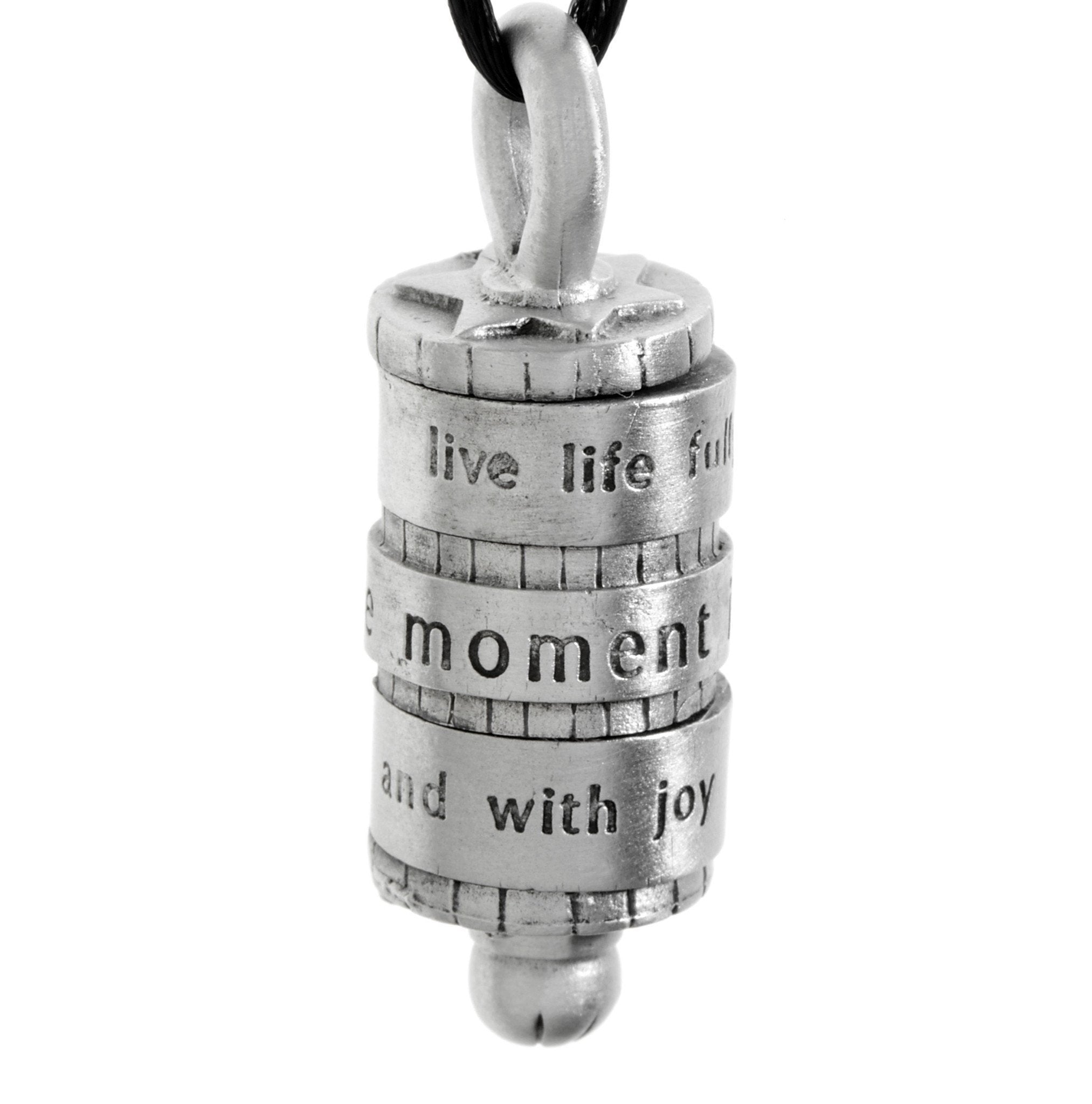 The Moment is Now Prayer Wheel Necklace