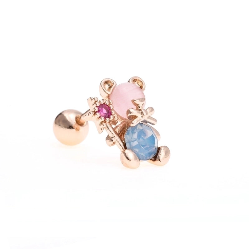 Ear Cartilage Rings & Studs Cute Animal Brass Gem