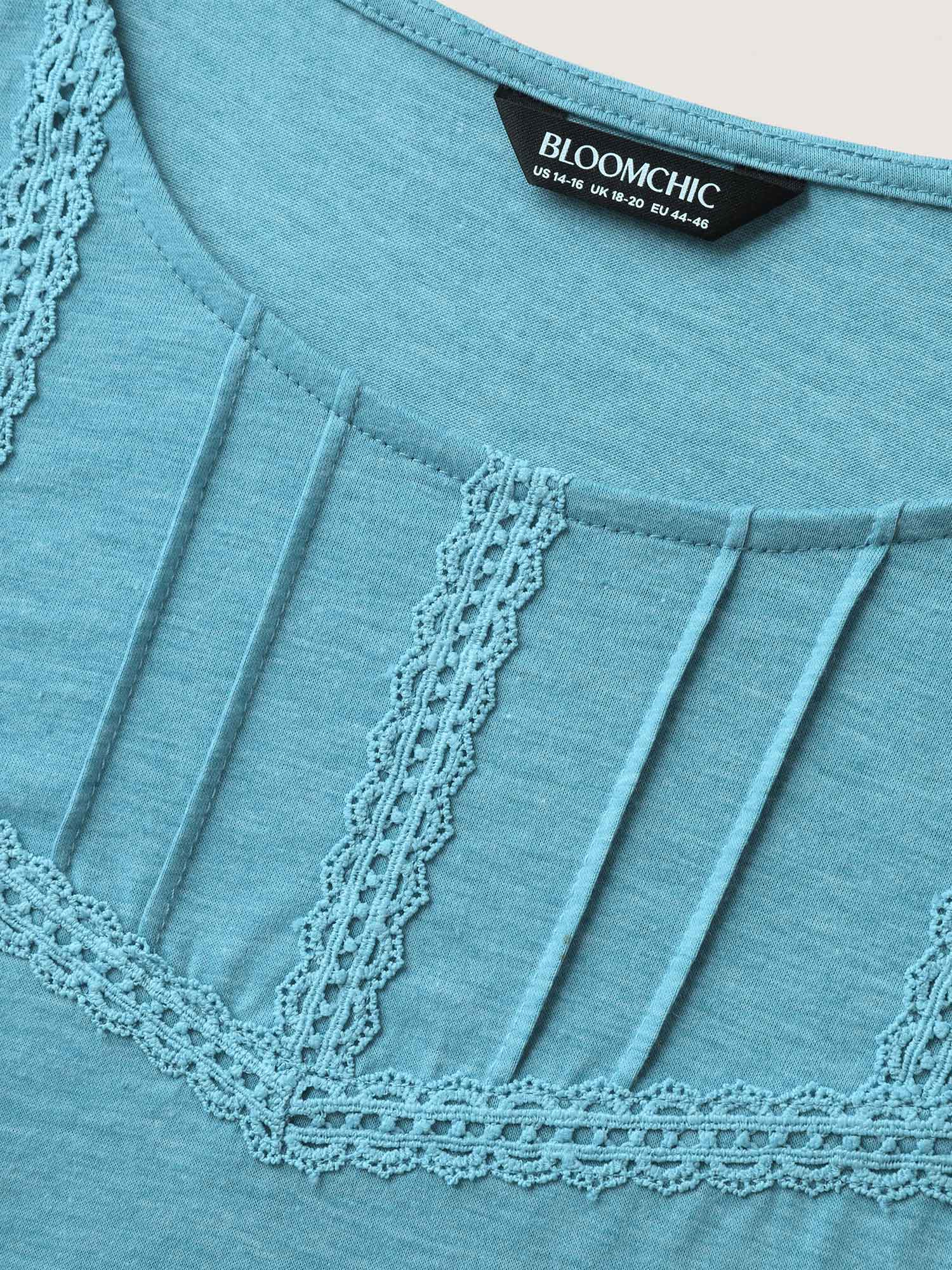 Lace Toothpick Pleat Solid Top