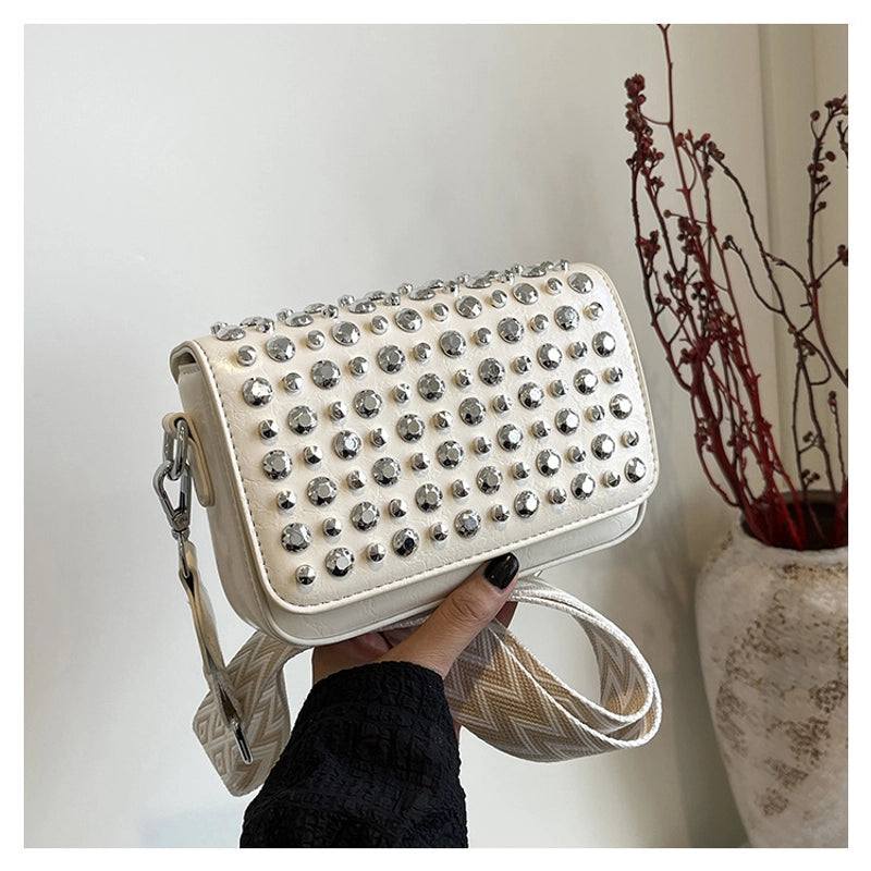 Women's Small Pu Leather Solid Color Streetwear Square Flip Cover Crossbody Bag