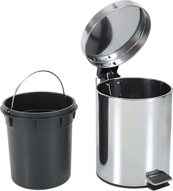 5 Liter Stainless Steel Trash Bin. Stainless Steel Waste Can