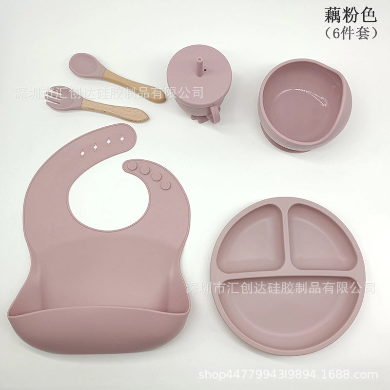 Casual Solid Color Silica Gel Tableware 1 Set
