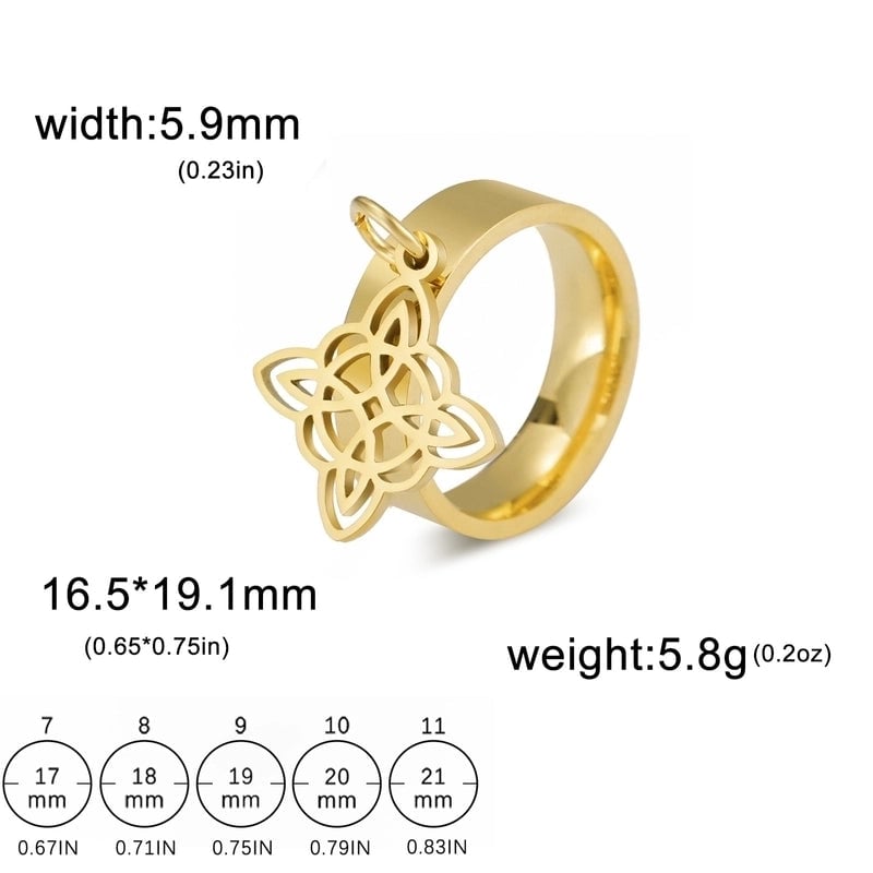 Minimalist Witch Knot Solid Color Titanium Steel Plating Rings