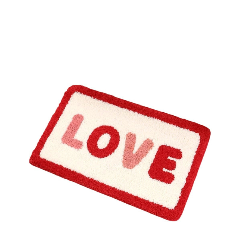 Valentine'S Day Casual Elegant Letter Flower Polyester Carpet Bathing
