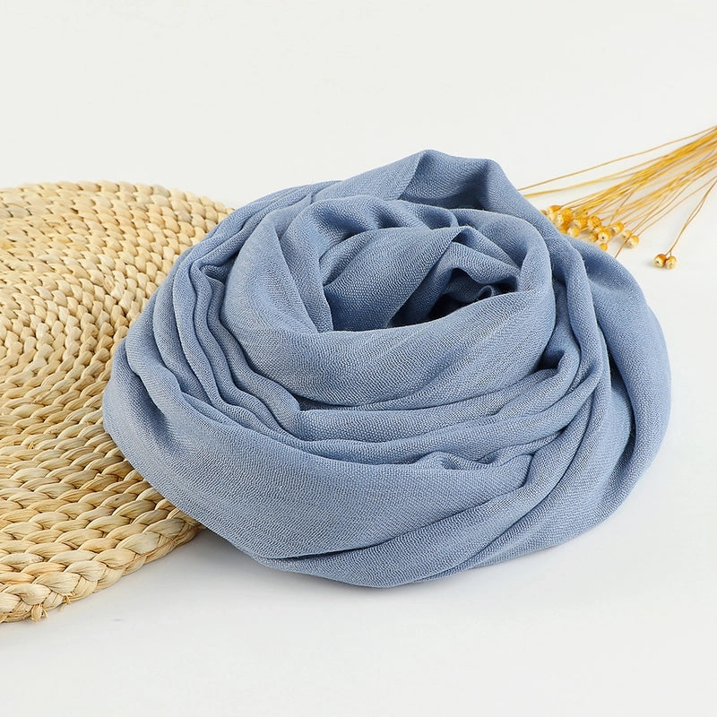 Women's Sweet Solid Color Cotton Silk Scarves