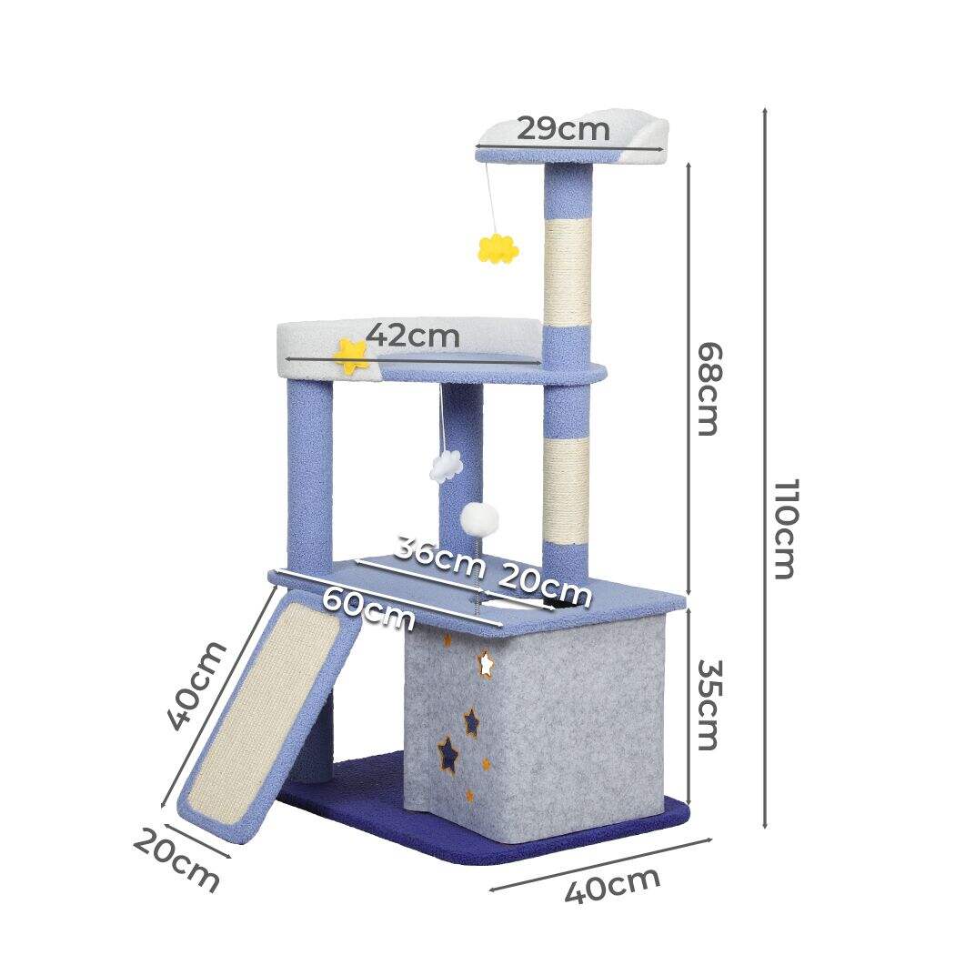 110cm Multi-Level Cat Scratching Condo