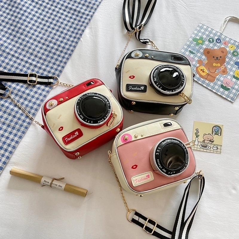 Unisex Medium Geometric Square Zipper Camera Bag