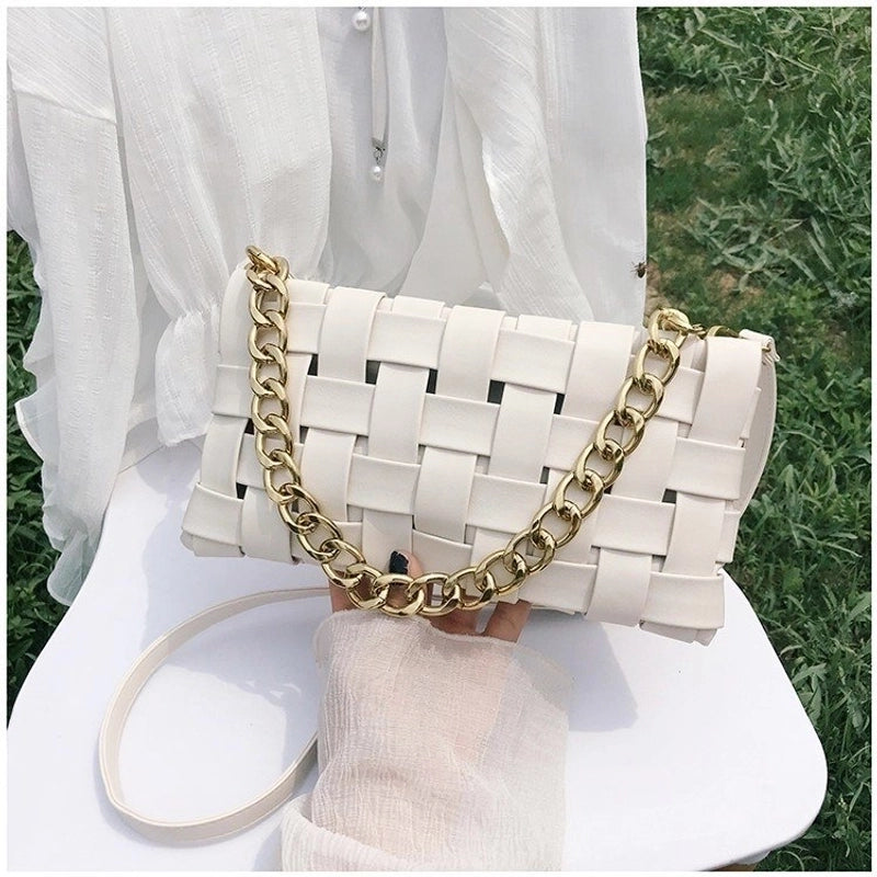 Single Shoulder Crossbody Woven Square Small Bag