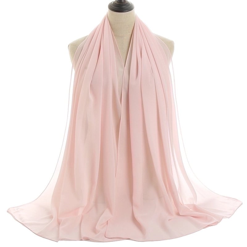 Women's Minimalist Solid Color Chiffon Cotton Linen Scarves