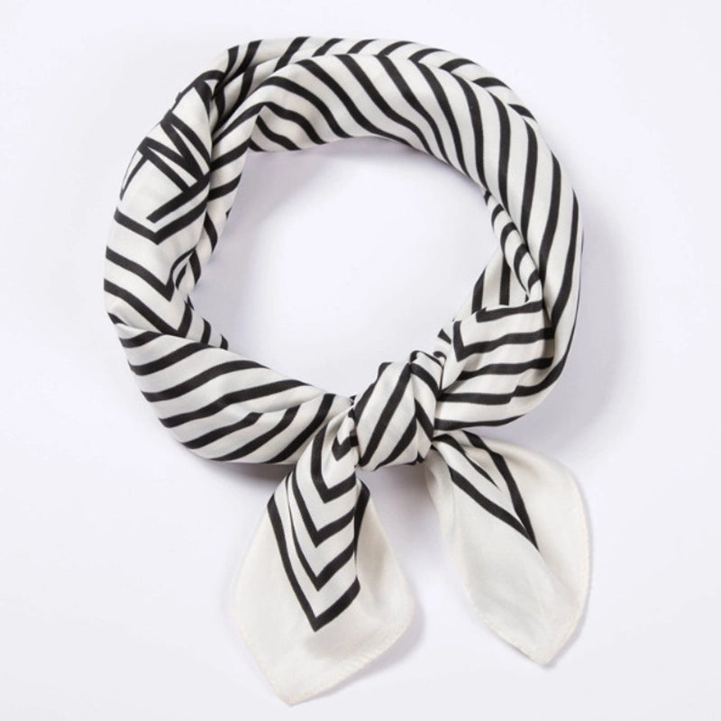 Women's Elegant Geometric Polyester Printing Silk Scarf