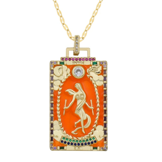 Diamond Tarot Card Necklaces