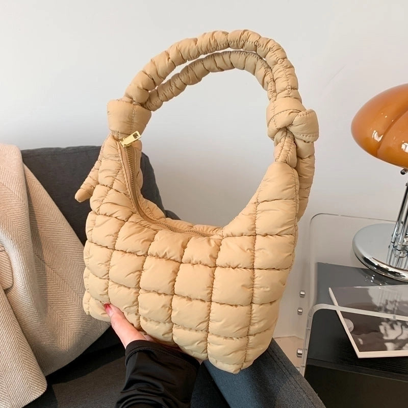 Women's Medium All Seasons Nylon Solid Color Streetwear Square Zipper Shoulder Bag