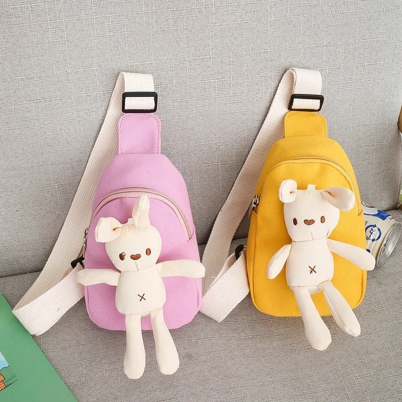 Kid's Small Canvas Animal Cute Zipper Crossbody Bag