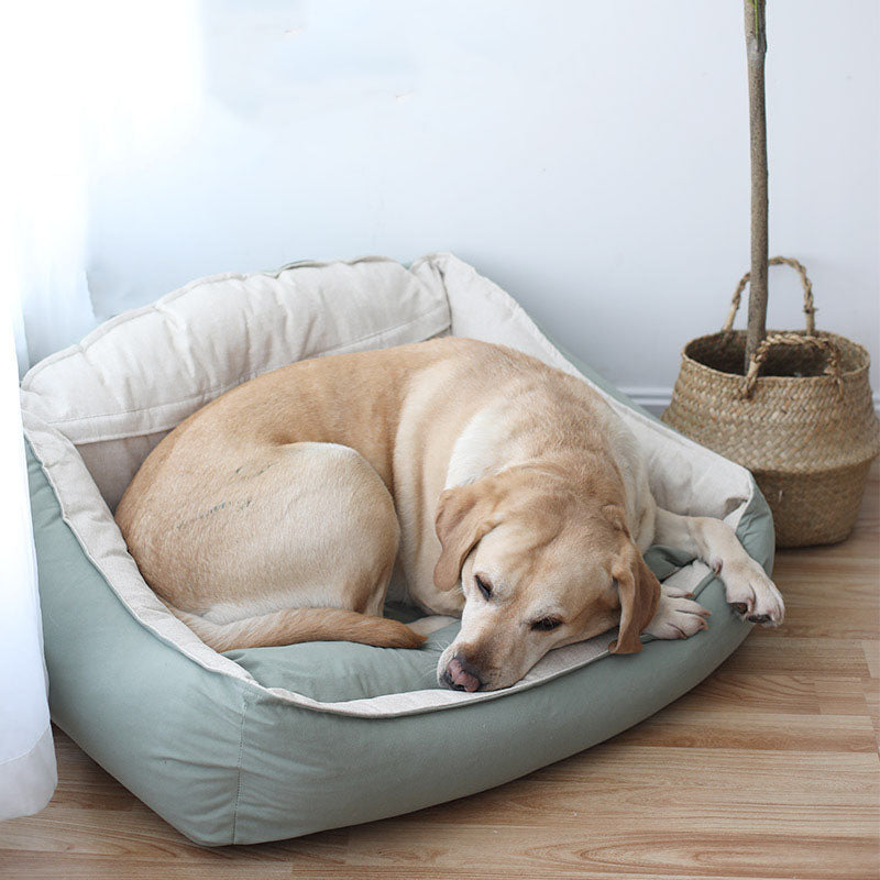 Semsket skinn Soft Large Dog Bed Deep Sleep Pet Bed