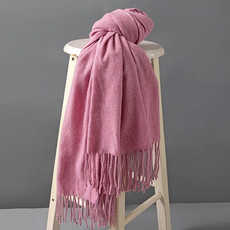 Unisex Minimalist Solid Color Polyester Scarf