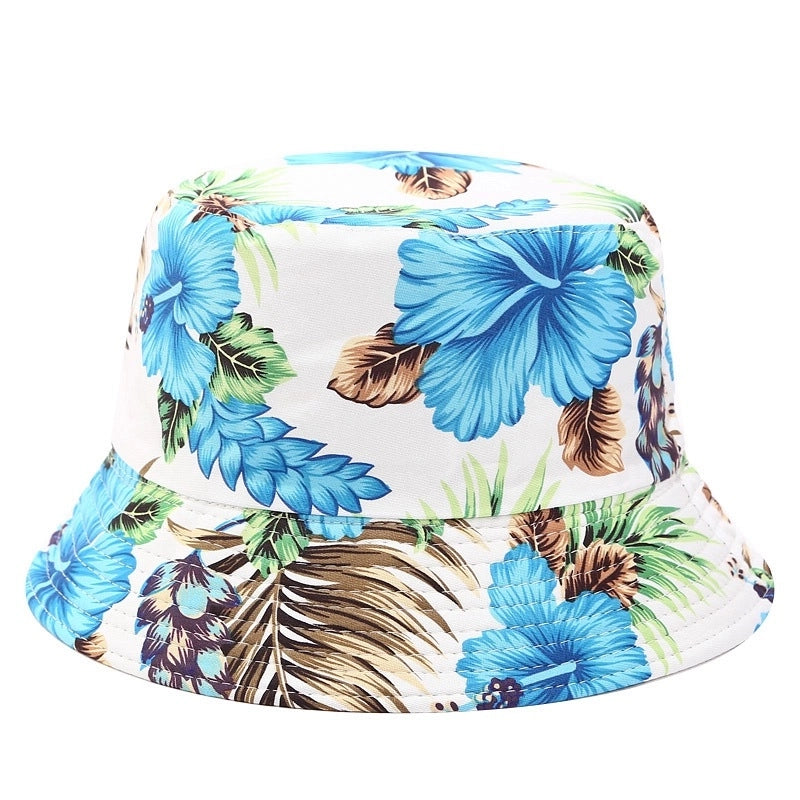 Women's Minimalist Flower Printing Flat Eaves Bucket Hat