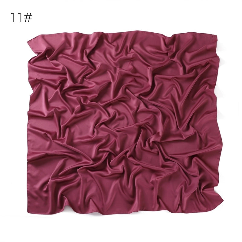 Women's Minimalist Solid Color Satin Silk Scarf