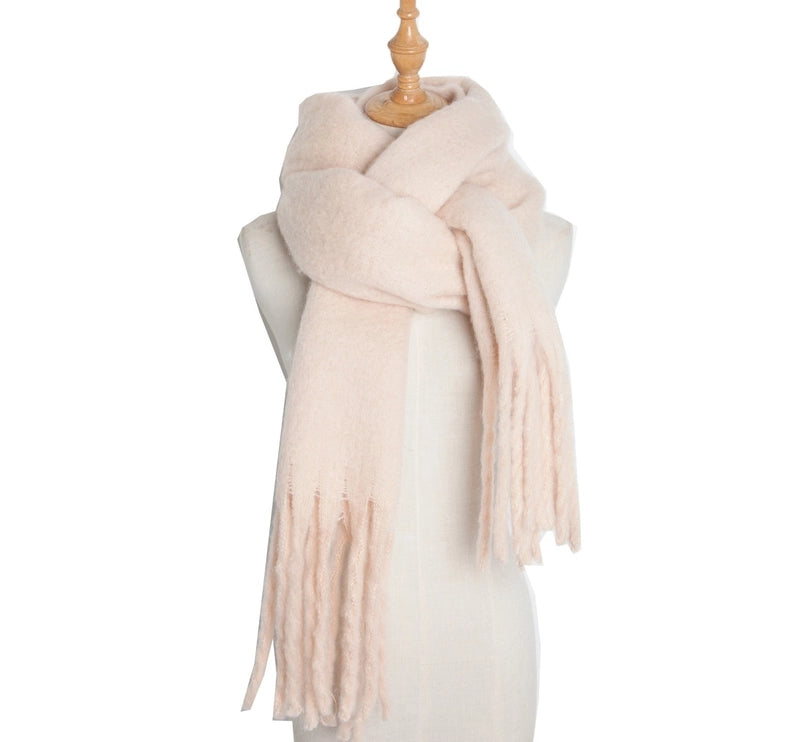 Women's Minimalist Solid Color Polyester Scarf