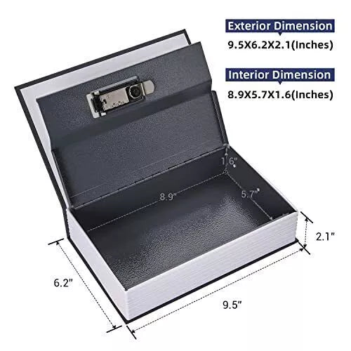 BOOK SAFE BOX WITH COMBINATION LOCK FOR SECURE STORAGE