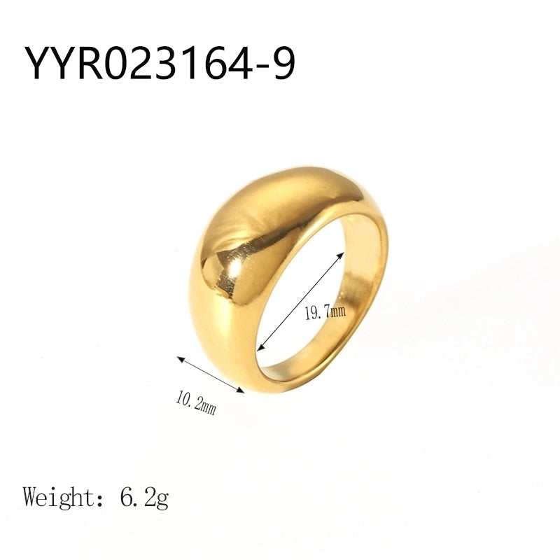 IG Style Retro Geometric 304 Stainless Steel Natural Stone Rhinestones Zircon 18K Gold Plated Polishing Plating Inlay Rings