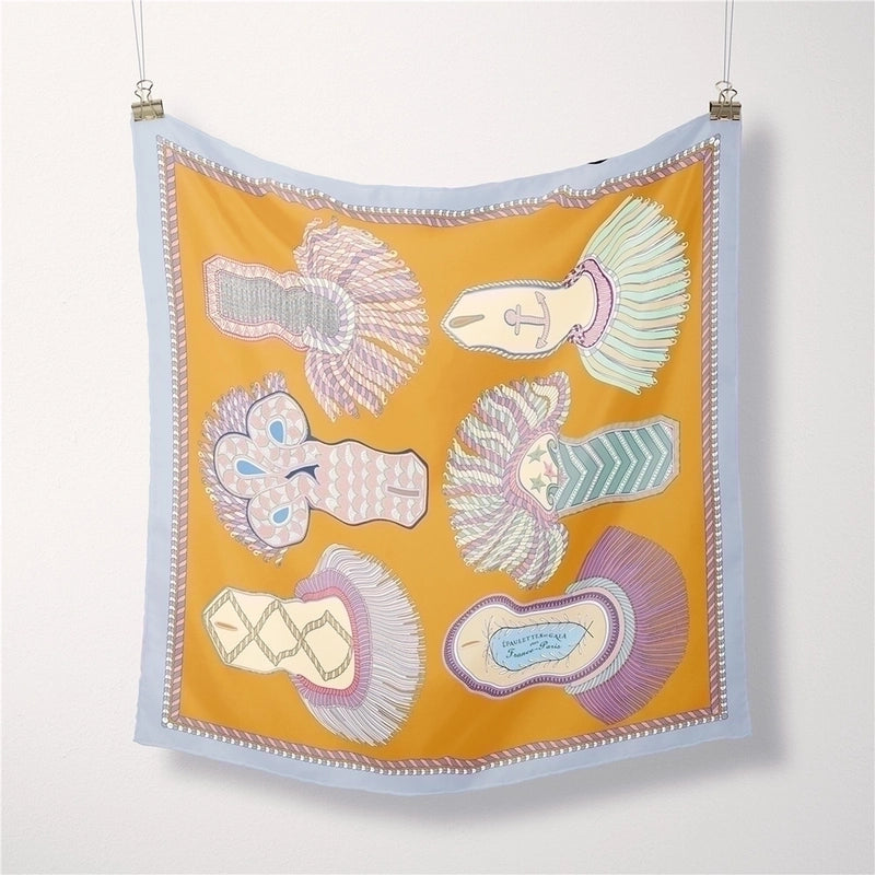 Women's Elegant Geometric Polyester Printing Silk Scarf