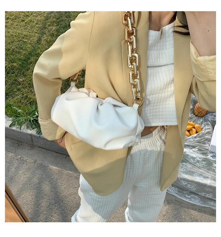 Spring New Fashion Thick Chain Cloud Bag Shoulder Portable Armpit Bag
