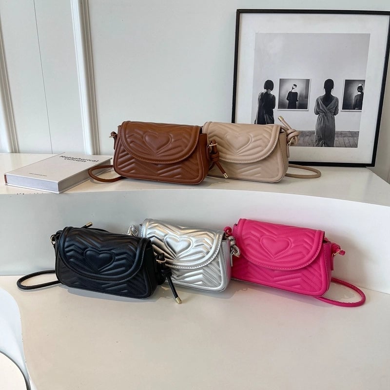 Women's Pu Leather Solid Color Elegant Square Magnetic Buckle Shoulder Bag