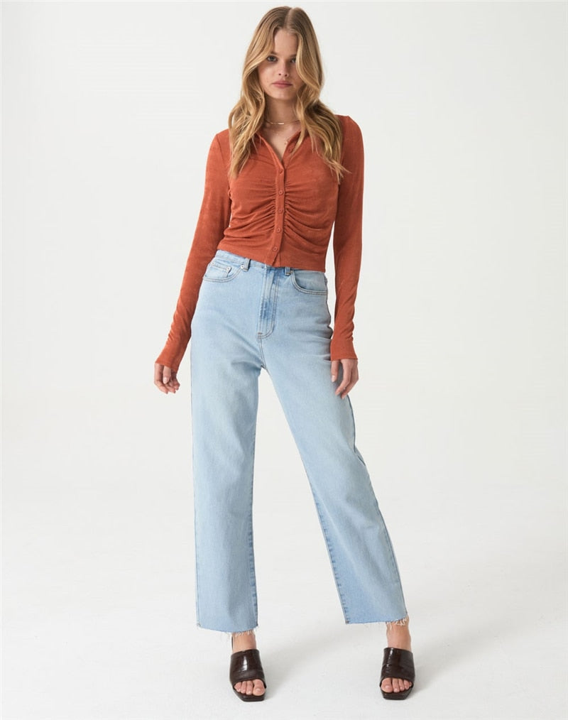 Velour Button Up Top