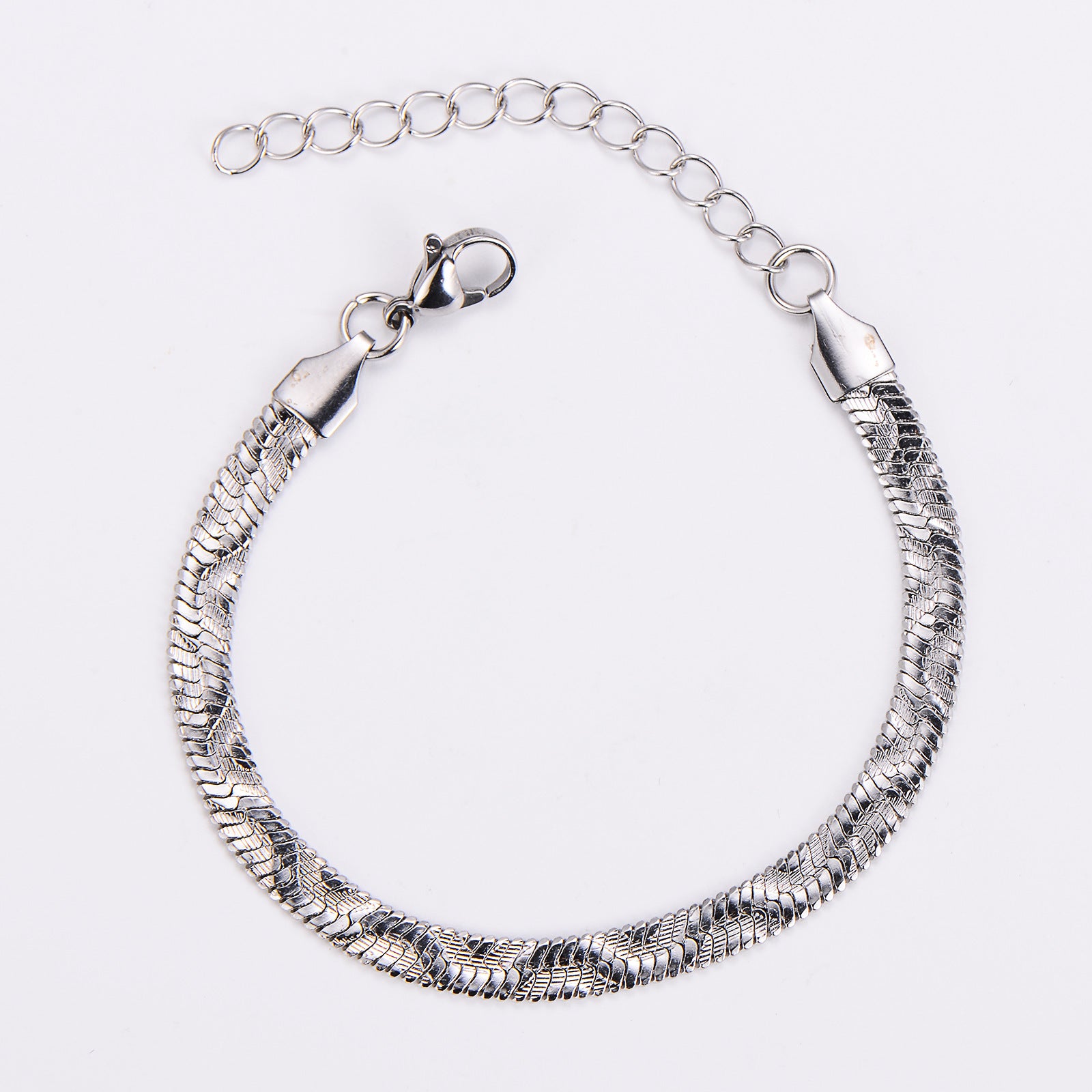 Aml Stainless Steel Batch Pattern Blade Sweater Chain Simple Ladies Clavicle Chain Fashion Flat Snake Stainless Steel Snake