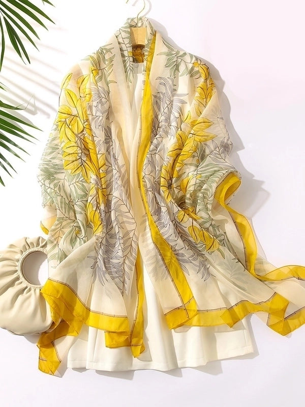 Women's Elegant Geometric Satin Silk Scarf