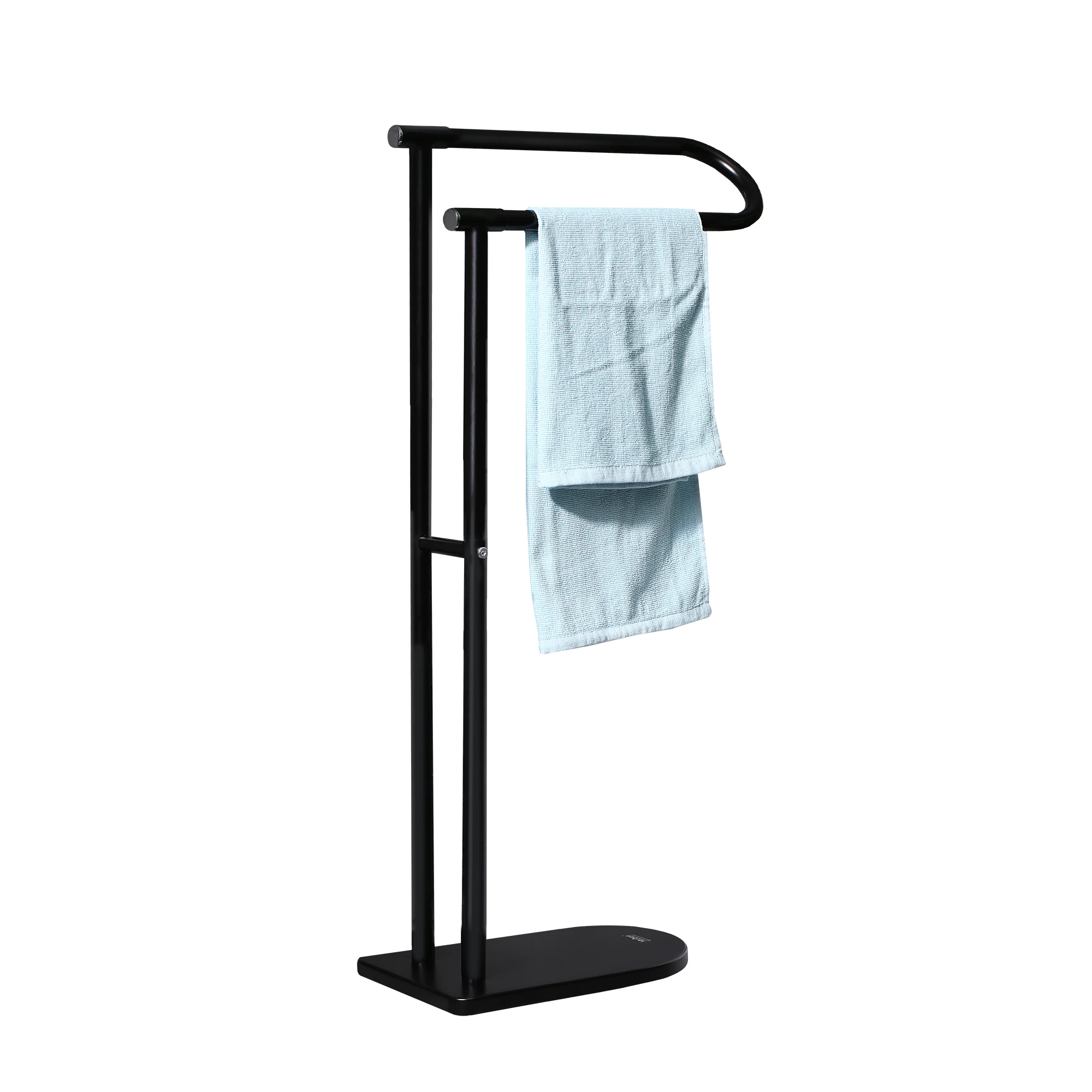 removable standing household bathroom metal FOLDABLE compact FREESTANDING TOWEL HOLDER