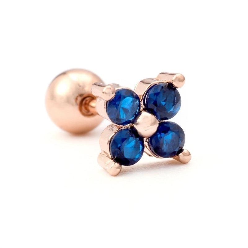 Ear Cartilage Rings & Studs Flower Brass Gem