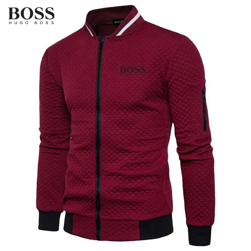 BOSS Men-s Casual Jacket Coat With Stand-up Collar