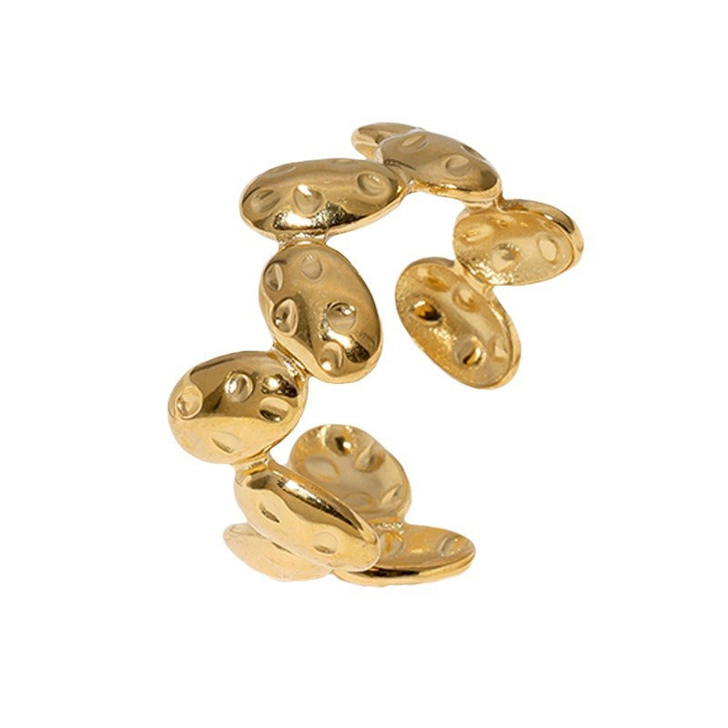 Open Ring Minimalist Asymmetrical Irregular Geometric Stainless Steel Electroplating Rings