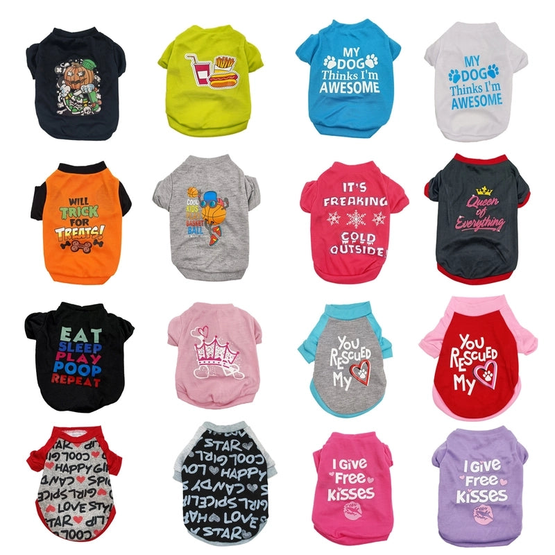 Pet Supplies Pet Clothes Dog Clothing Spring-summer New Type Pet Dog Clothes Vest T-shirt