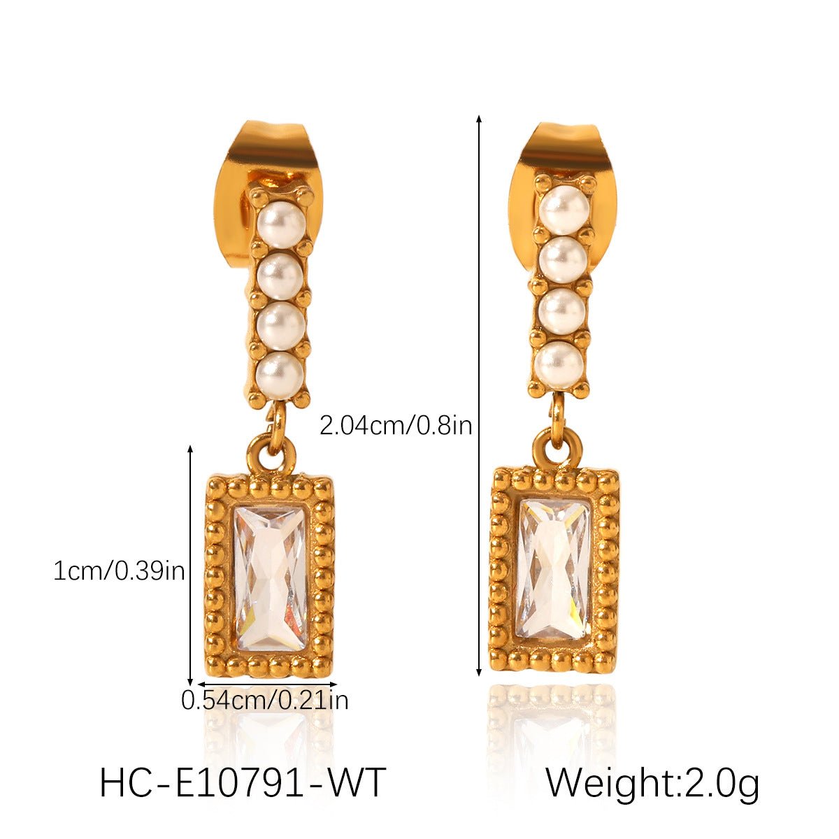Stainless Steel With Pearl Earrings Zircon Earrings Titanium Steel