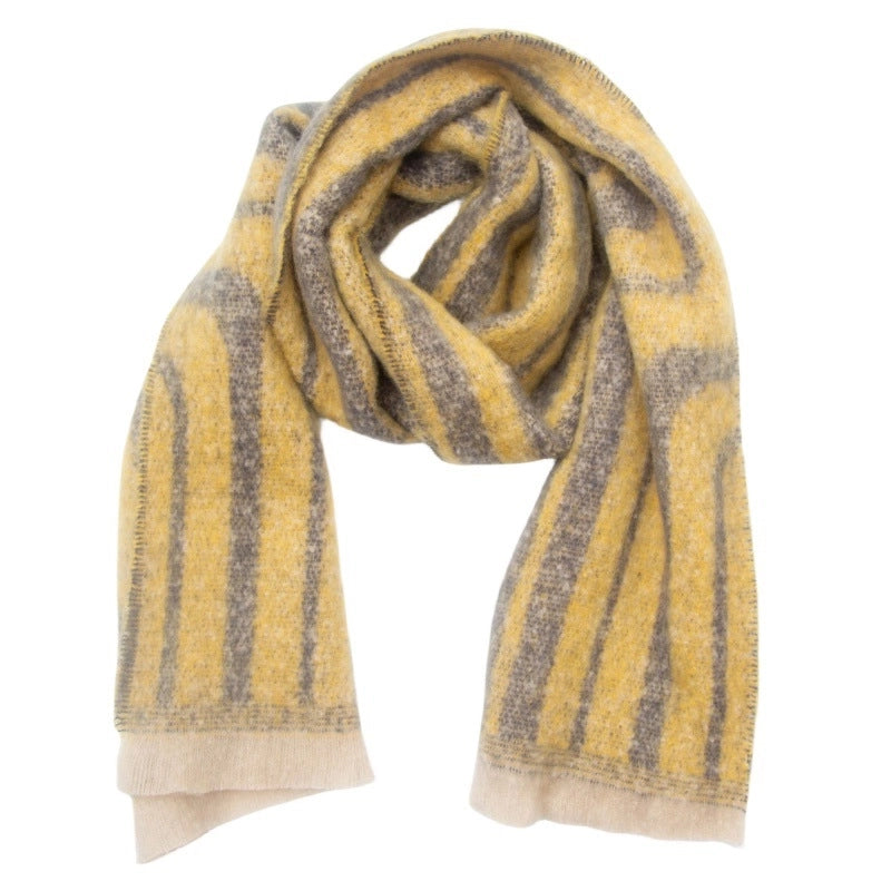 Women's Casual Minimalist Stripe Polyester Scarf