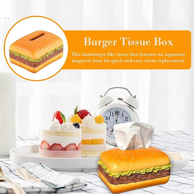 🔥Last Day Promotion - 49%OFF🔥Funny Hamburger Magnetic Tissue Box