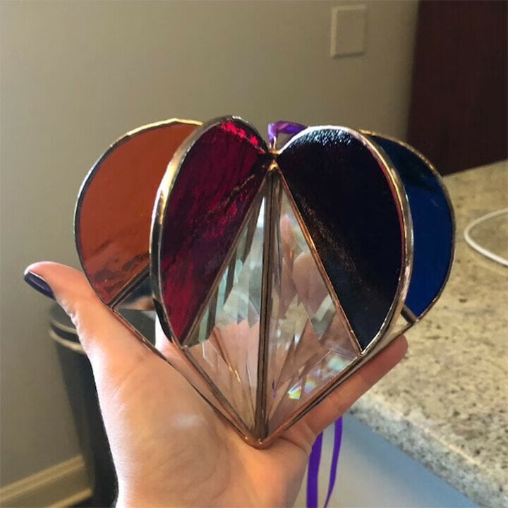 Multi-sided Heart Colourful Decoration