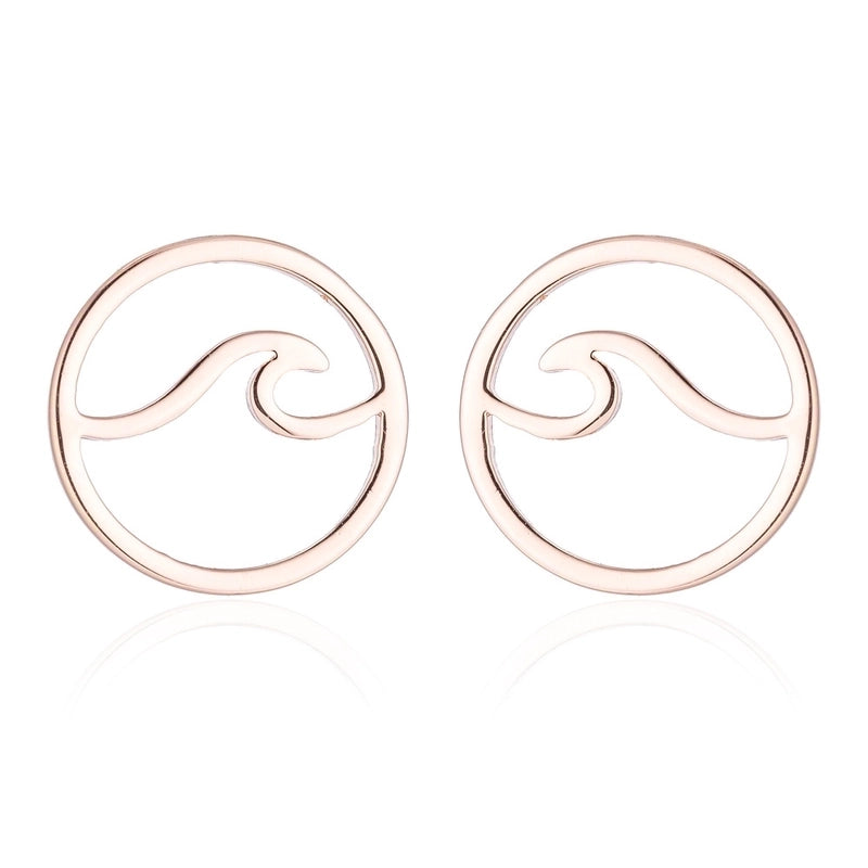 Minimalist Geometric Plating 304 Stainless Steel No Inlaid 18K Gold Plated Earrings