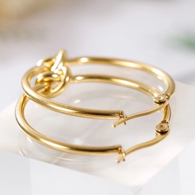 Fashion Geometric Plating Titanium Steel 18K Gold Plated Earrings