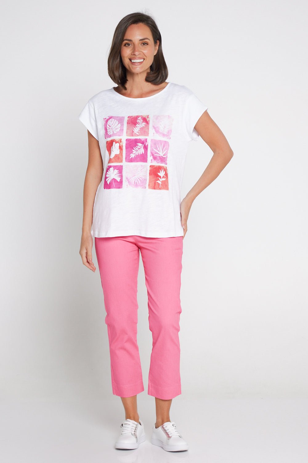 Kayla Pull On 7/8 Stretch Pants - Watermelon